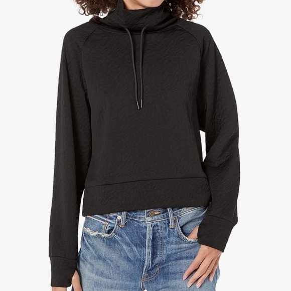 Juicy Couture Sweatshirt Sporty Black Long Sleeve Textured Top size XL - Picture 1 of 11
